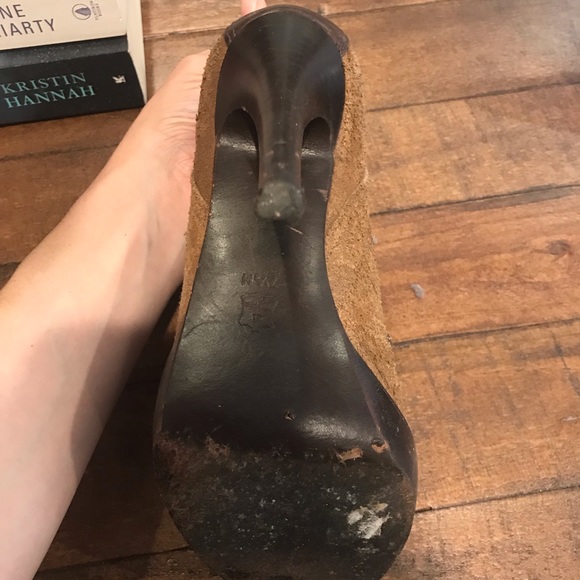 Tory Burch Halima Gold Hardware brown suede boots - Picture 4 of 7